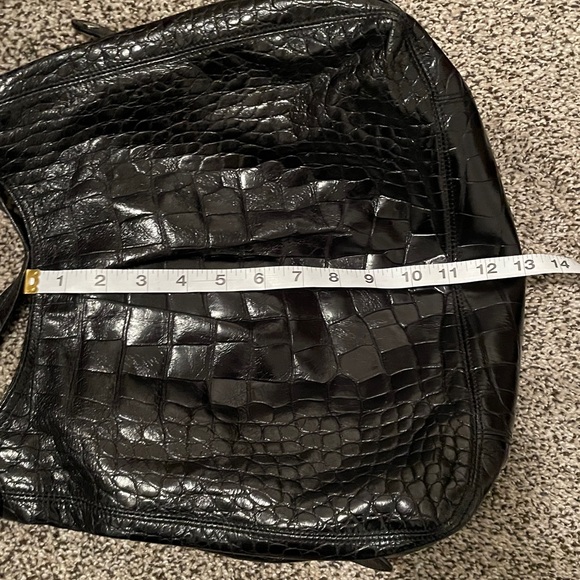 Coach Black Croc-Embossed Shoulder Bag - Picture 8 of 8